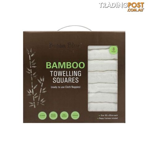 Bamboo - White - Bamboo 8 pack Nappies - 9338680085514