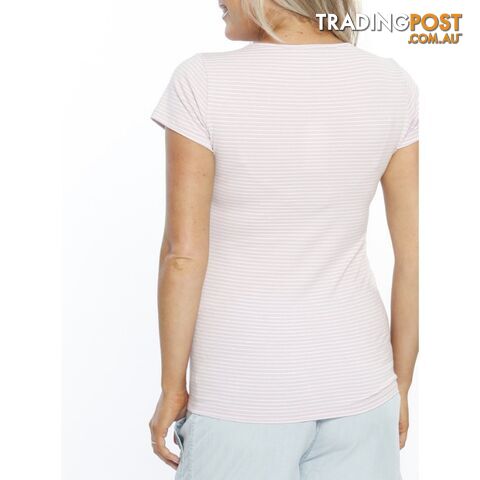 Basic Nursing Short Sleeve Tee - Pink Stripes