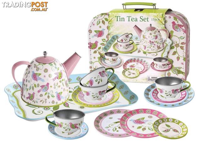 Bird Tin Tea Set Suit Case