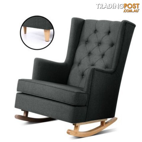 Charcoal Fabric Rocking Feeding Chair