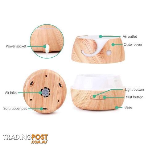 Aroma Diffuser Air Humidifier 400ml Light Wood Grain