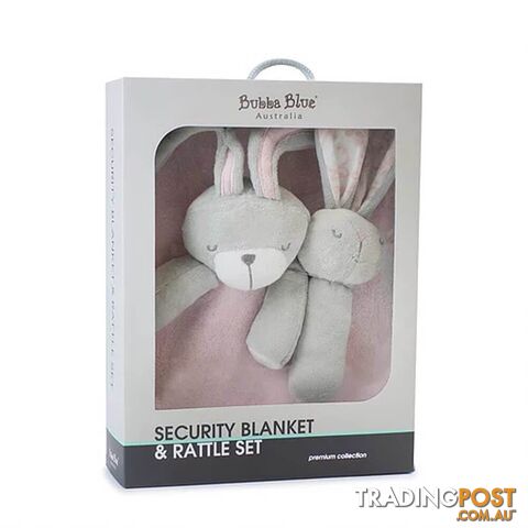 Bunny Hop Security Blanket & Rattle Set