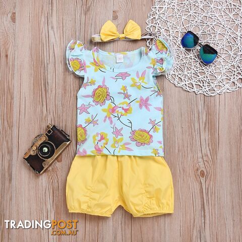 Blue and Yellow Floral Set