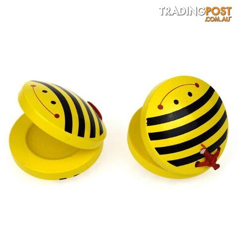 BEE WOODEN CASTANETS