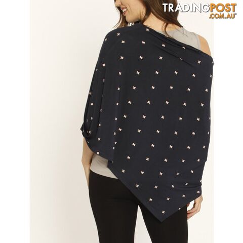 5 Ways Poncho Cover - Navy Print