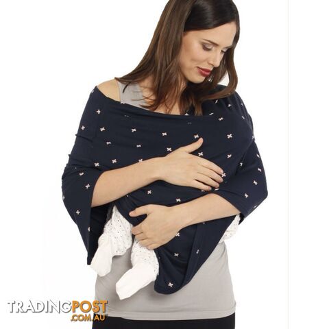 5 Ways Poncho Cover - Navy Print