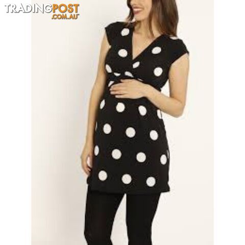 3 Piece Maternity Outfit: Tunic Top + Legging + Waterfall Cardigan In Black