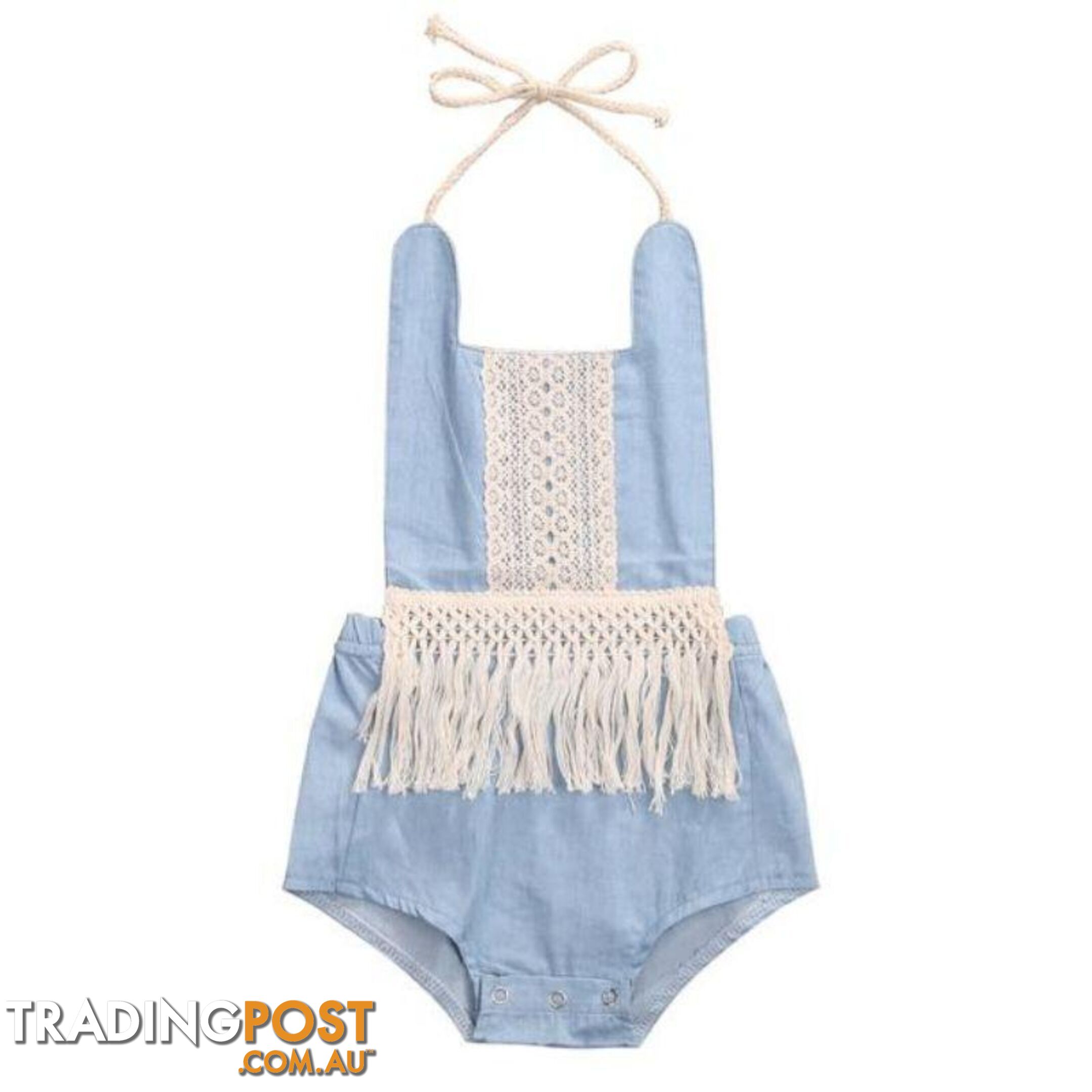 Blue Tassel Romper