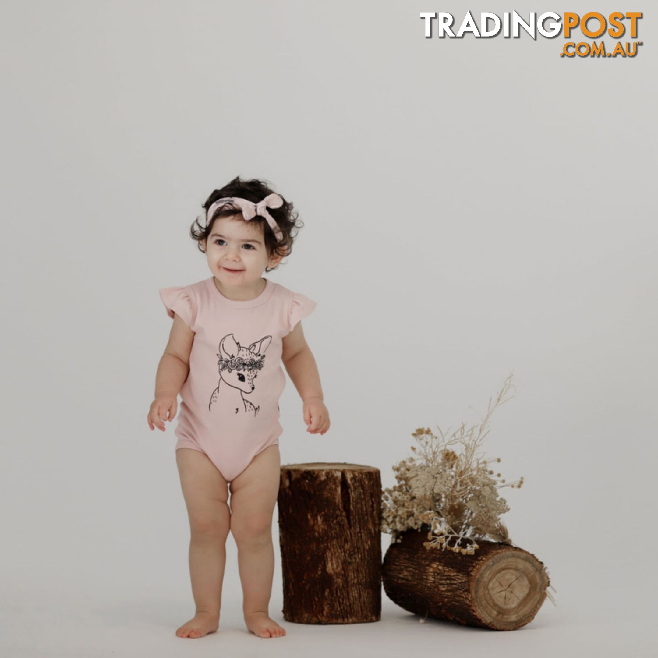 Aster & Oak Woodland Fawn Print Onesie