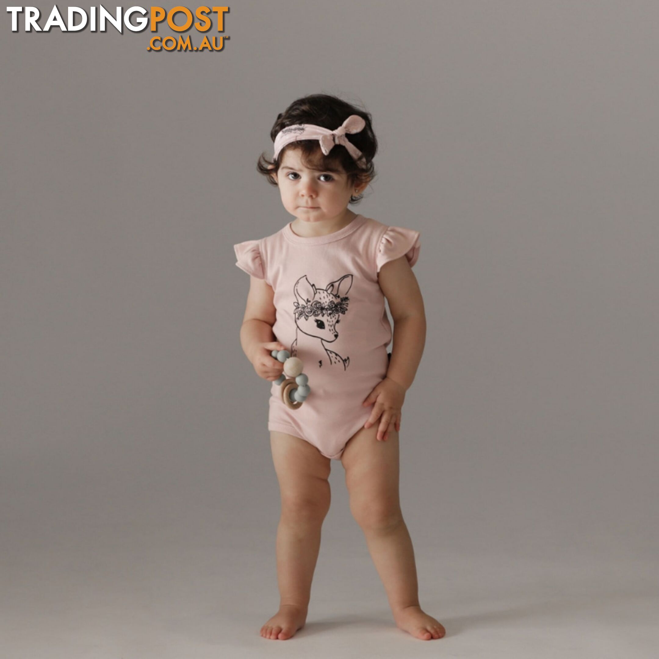 Aster & Oak Woodland Fawn Print Onesie