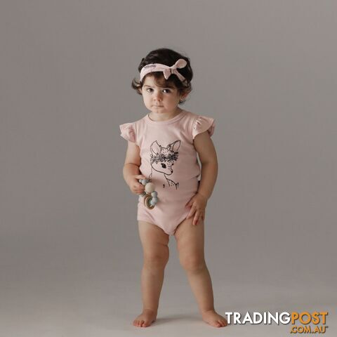 Aster & Oak Woodland Fawn Print Onesie