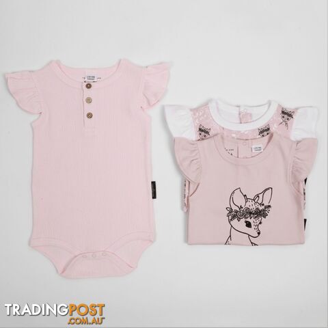 Aster & Oak Woodland Fawn Print Onesie