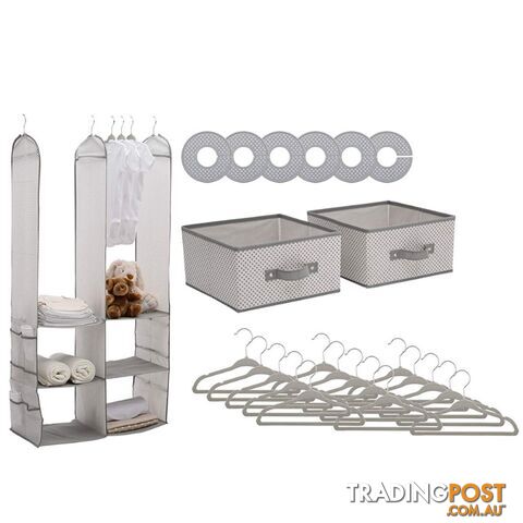 24 Piece Nursery Storage Set - Cool Grey