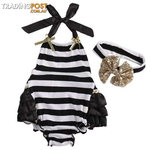 Black Stripe Romper