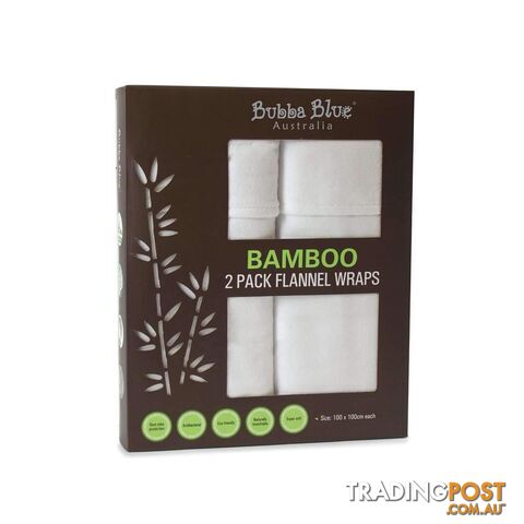 Bamboo - White - 2pk Flannel Wraps - 9338680069941