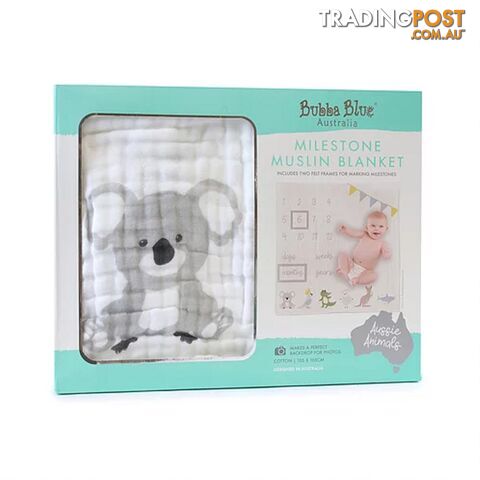 Aussie Animals Milestone Muslin Blanket