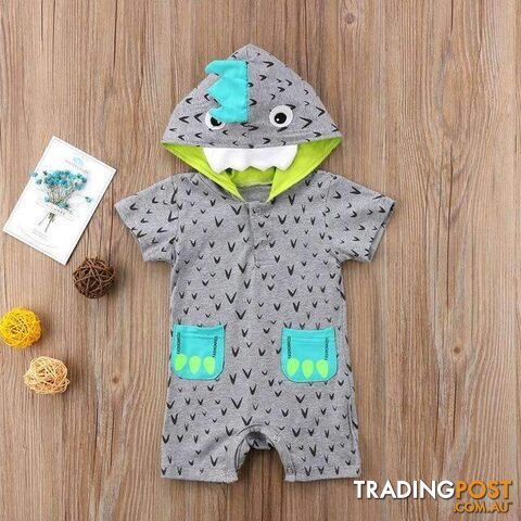 Blue & Grey Dino Jumpsuit