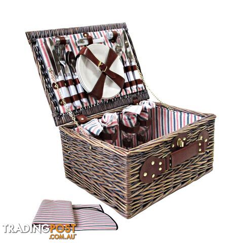 Alfresco 4 Person Picnic Basket Deluxe Corporate Gift Blanket