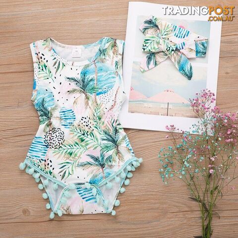 Blue Tropical Romper