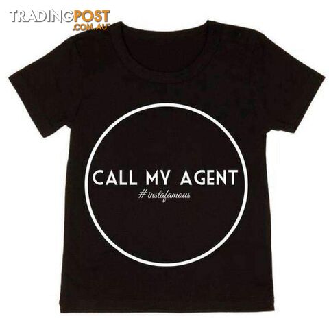 CALL MY AGENT TEE BLACK