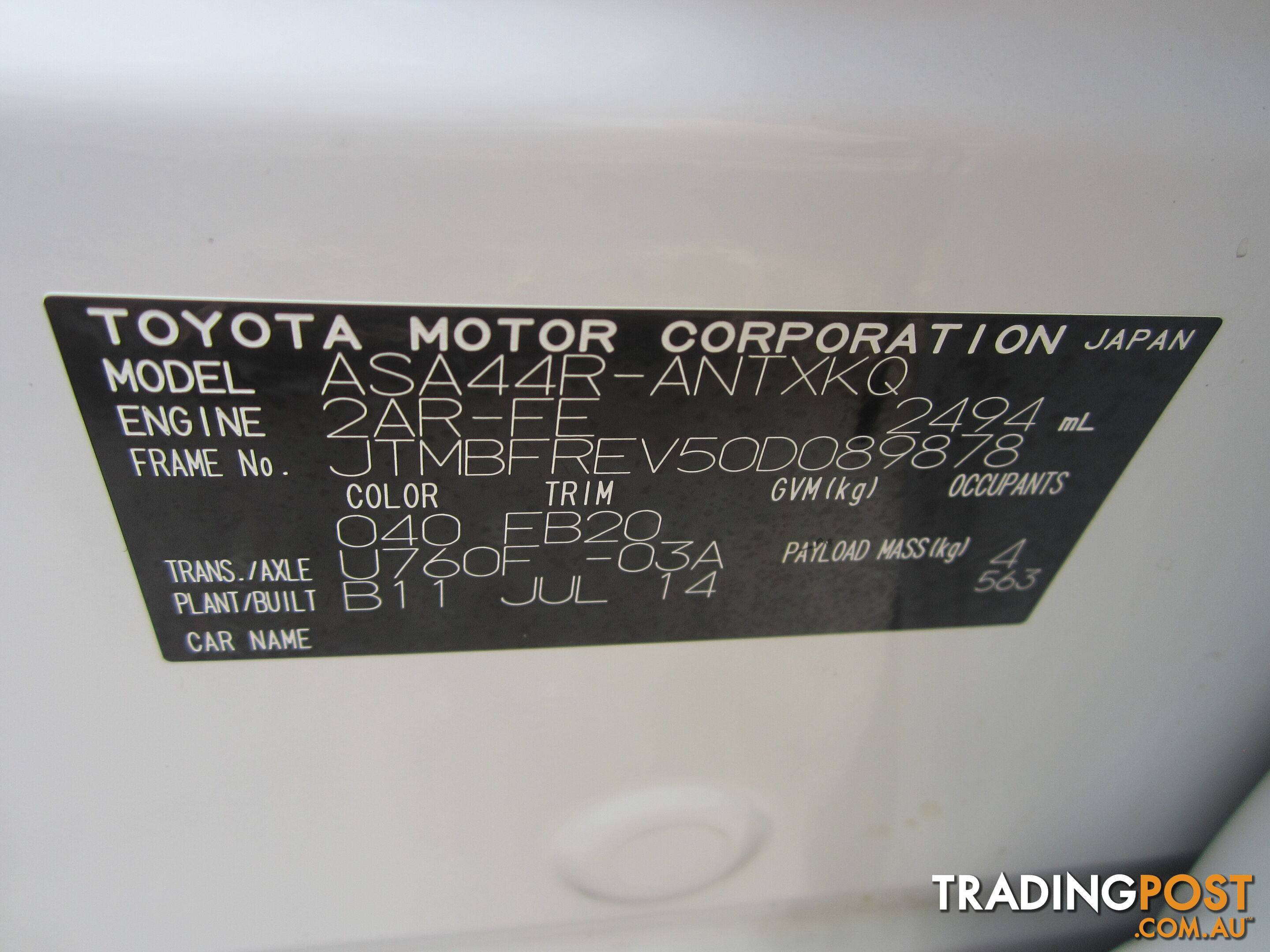 2014 Toyota RAV4 ASA44R 4X4 Wagon Automatic