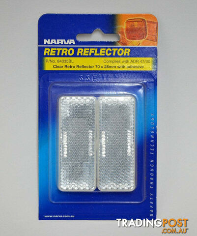 REFLECTOR CLEAR 70 X 28MM NARVA STICK ON