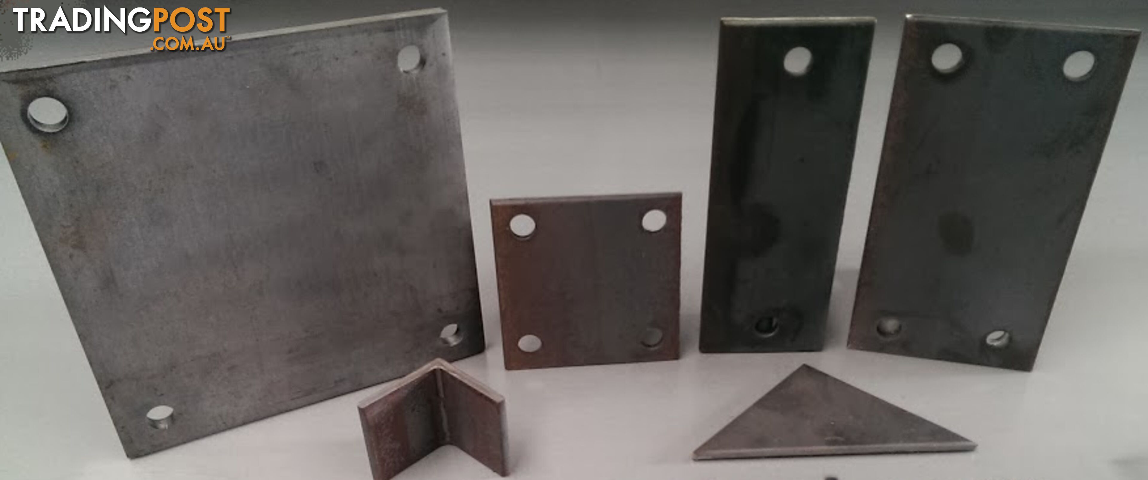 STEEL METAL BASE PLATE 100x100X5MM PUNCHED WITH 4x14mm HOLES