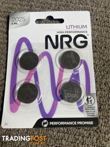 NRG CR2025 3V 4 pack batteries for sale