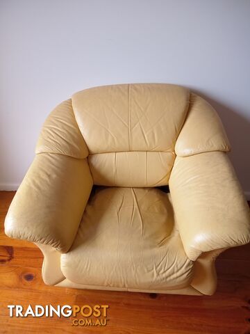 Yellow Leather Single Sofa