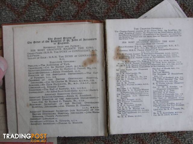 St JOHNS AMBULANCE 1908 CATECHISM OF NURSING 1936 CERTIFICATE