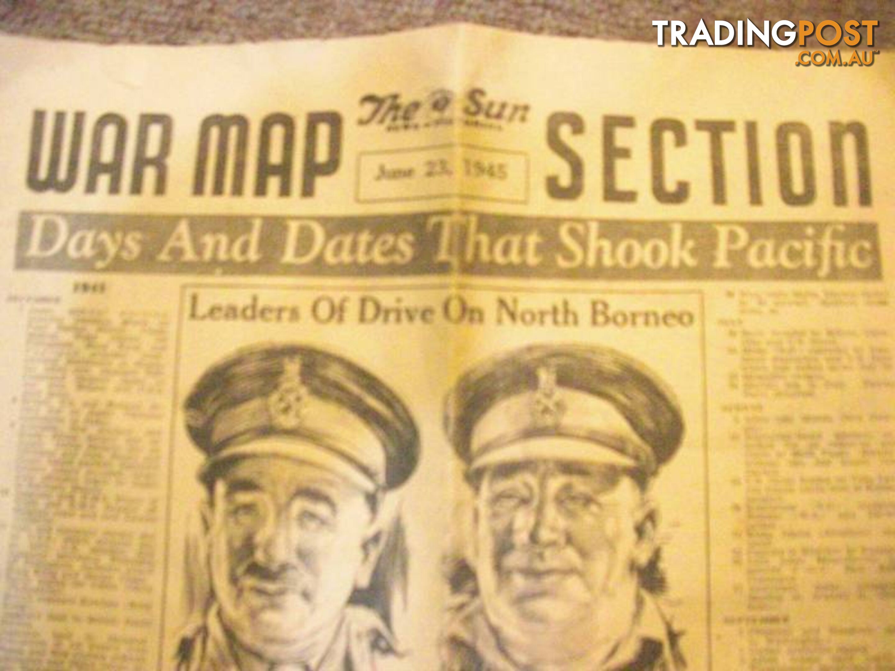 THE SUN JUNE 23 1945 ****************FRONT PAGE + WAR MAP