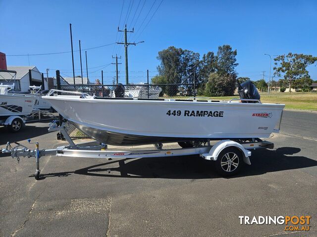 2024 449 RAMPAGE STACER, 1098KG ALLOY TRAILER & 60HP MERCURY FOUR STROKE