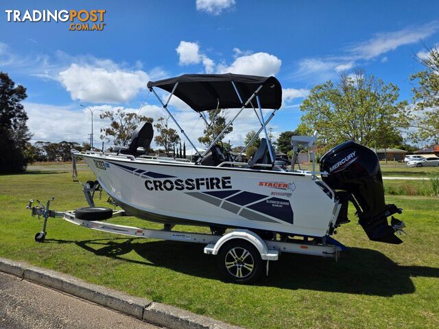 2019 469 CROSSFIRE STACER, 80HP MERCURY FOUR STROKE & ALLOY DRIVE ON TRAILER