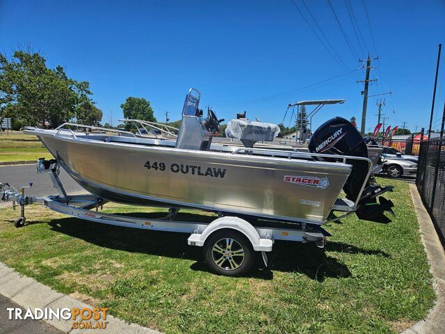 2024 449 OUTLAW CENTRE CONSOLE STCER, 60HP MERCURY FOUR STROKE CT & 1098KG ALLOY TRAILER