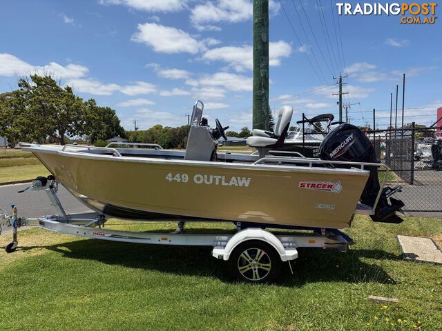 2025 449 OUTLAW CENTRE CONSOLE STACER, 60HP CT MERCURY FOUR STROKE & 1098KG...
