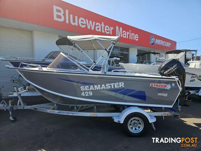 2024 429 SEAMASTER STACER, 60HP MERCURY FOUR STROKE & 900KG ALLOY TRAILER