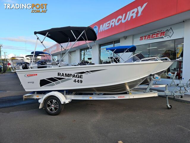 2024 449 RAMPAGE STACER, ALLOY TRAILER AND 60HP MERCURY FOUR STROKE