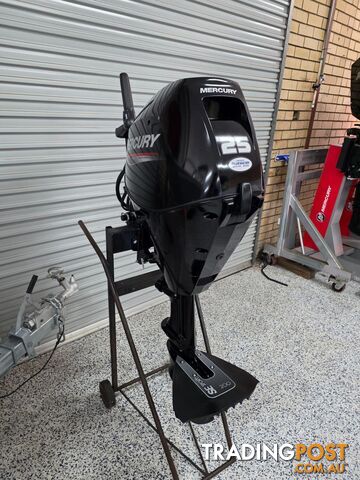 25HP MERCURY FOUR STROKE, ELEC START, MAN TILT 2024 82HRS