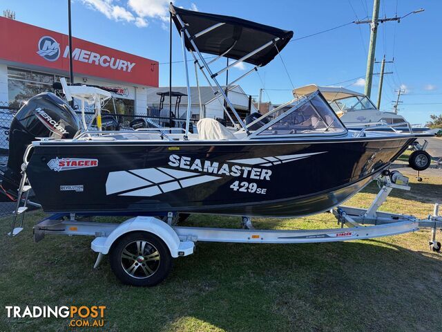 2026 429 SEAMASTER SE STACER, 60HP MERCURY FOUR STROKE & 1098KG ALLOY TRAILER