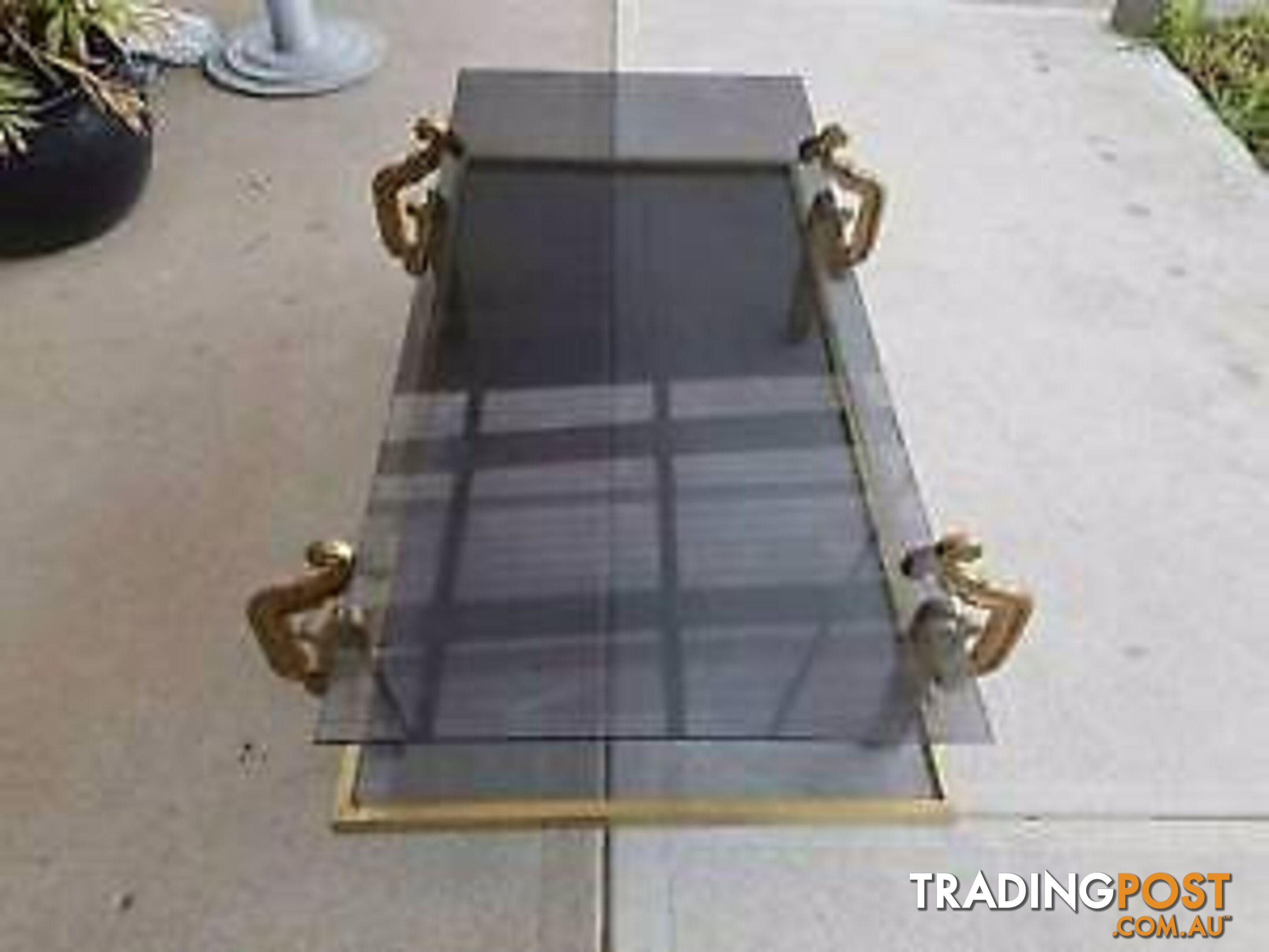 Art Deco Brass and Glass Coffee Table