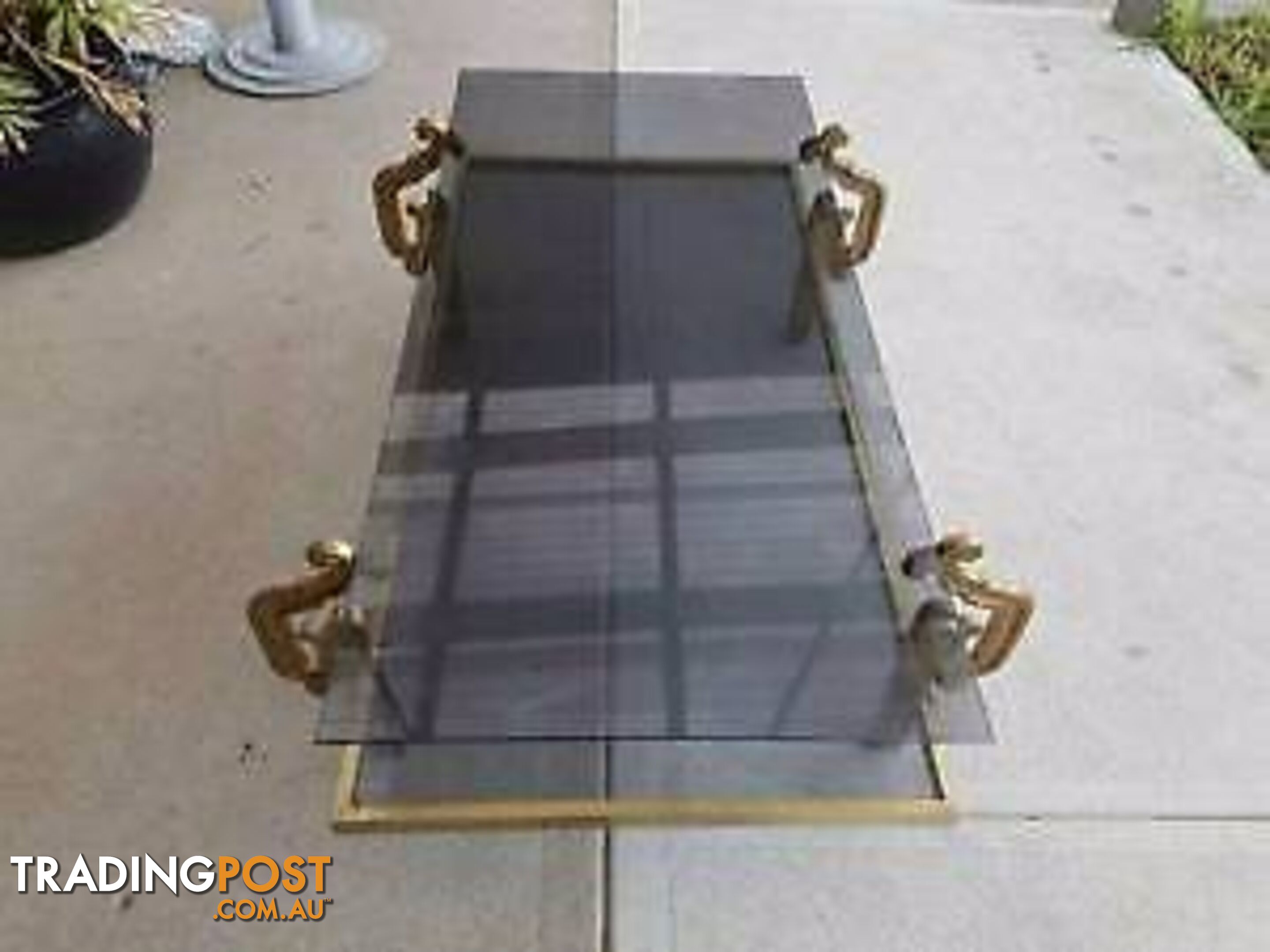 Art Deco Brass and Glass Coffee Table