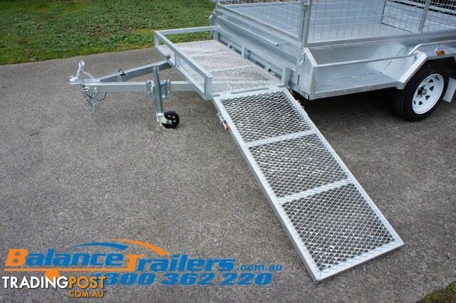 GALVANISED LAWN MOWER BOX FRAME ON TRAILER DRAW BARS