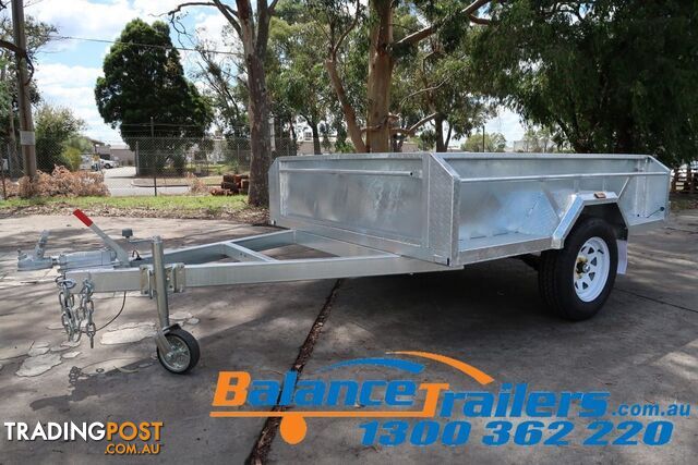 7X5 HEAVY DUTY SINGLE AXLE BOX TRAILER WITH BRAKE & 450MM SIDE ATM1400KG (MODEL...