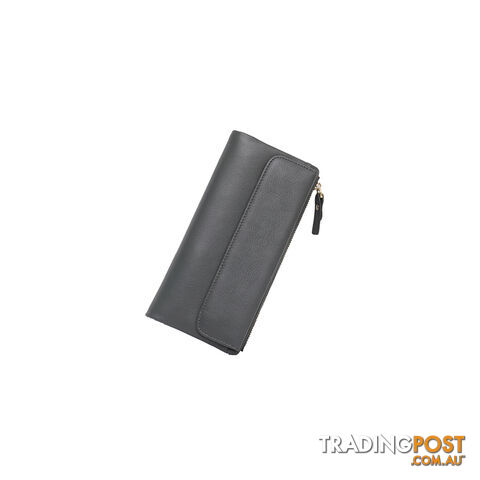 POPPY Grey Soft Genuine Leather Wallet