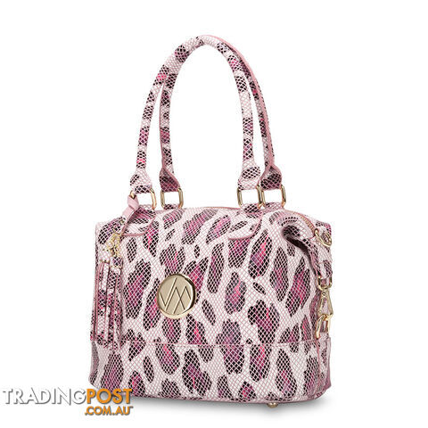 Kat Pink Leopard Genuine Leather Shoulder Handbag