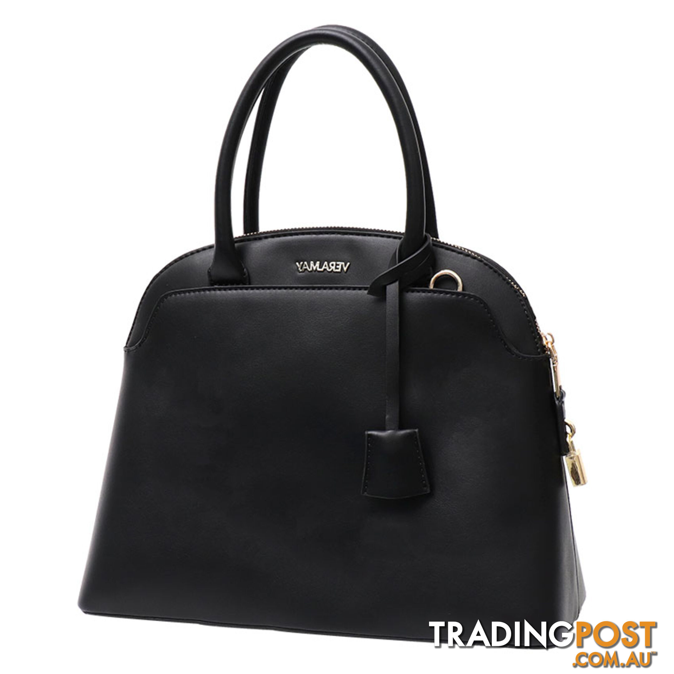 RHIA BLACK VEGAN LEATHER WOMENS HANDBAG