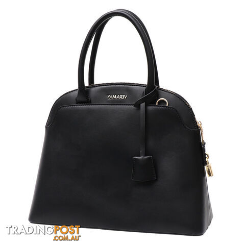 RHIA BLACK VEGAN LEATHER WOMENS HANDBAG