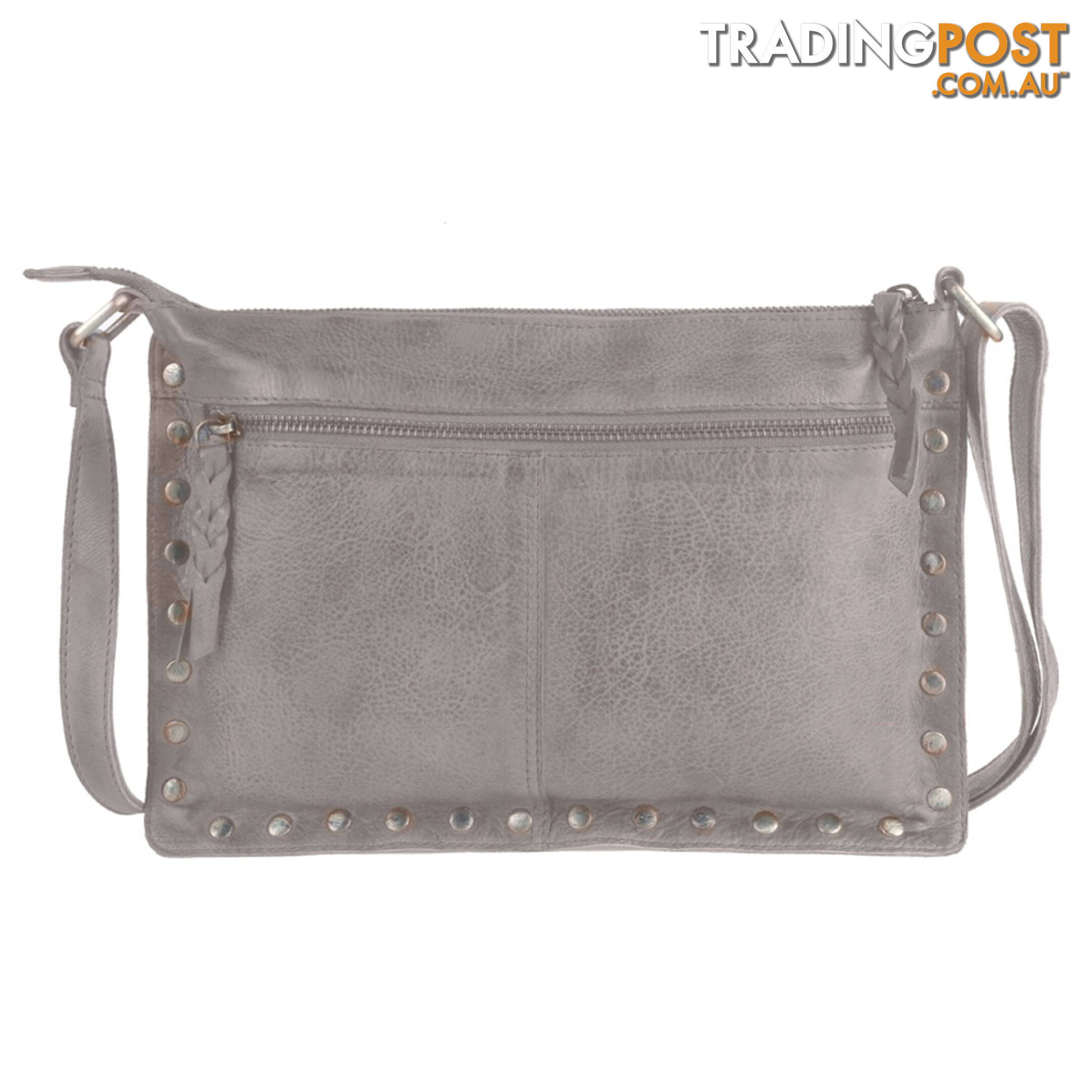 WILD GREY GENUINE LEATHER LADIES HANDBAG