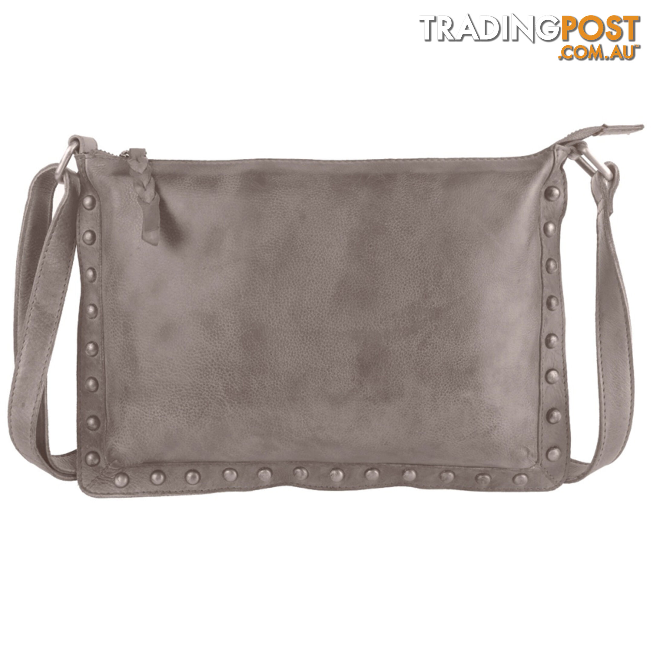 WILD GREY GENUINE LEATHER LADIES HANDBAG