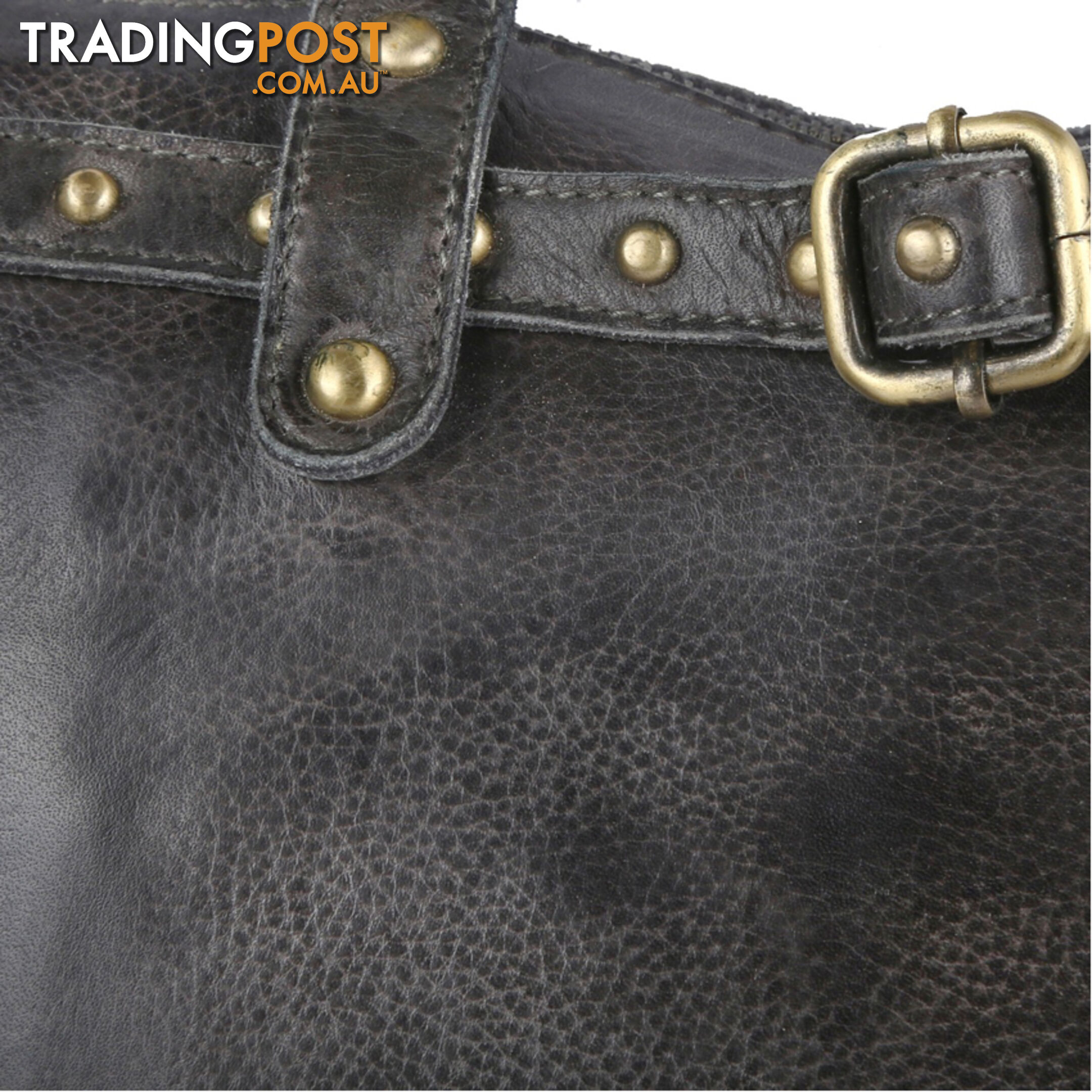 WELLINGTON DARK GREY GENUINE LEATHER LADIES HANDBAG